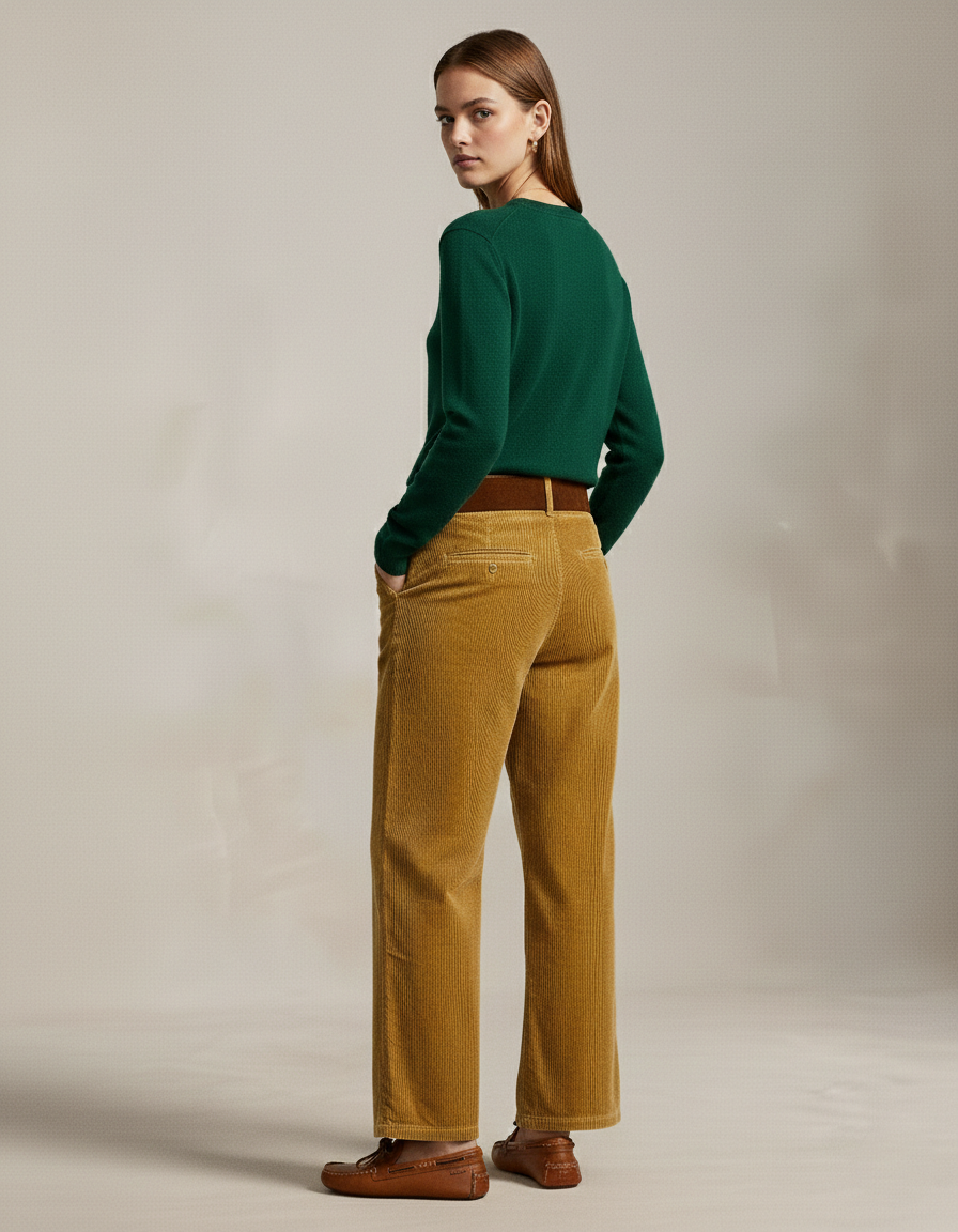 Lumi Corduroy Wide-Leg Cropped Pants