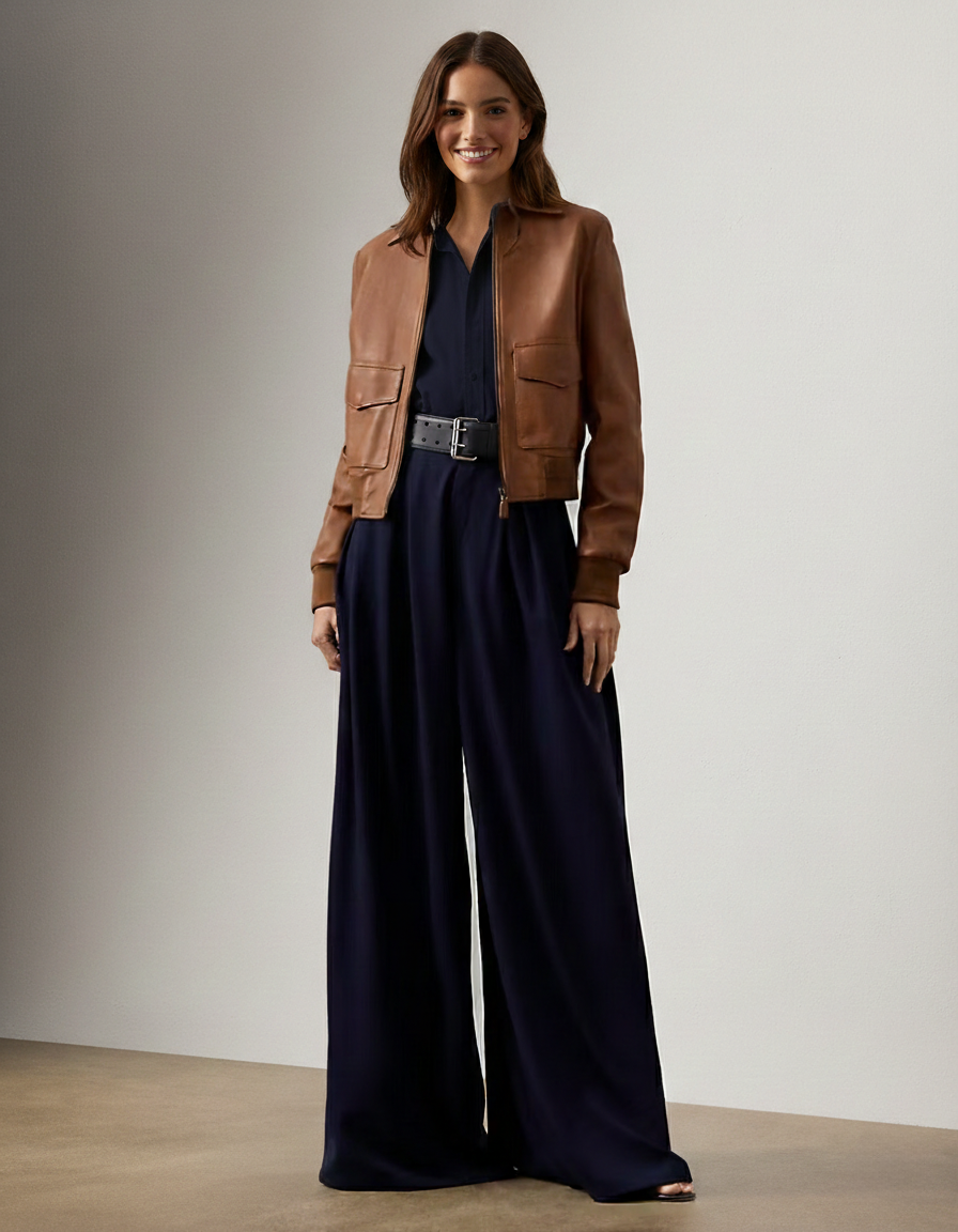 Lux Wool Gabardine Pleated Pant
