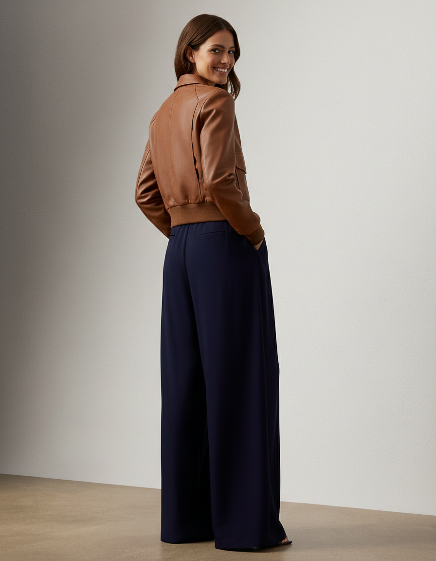 Lux Wool Gabardine Pleated Pant