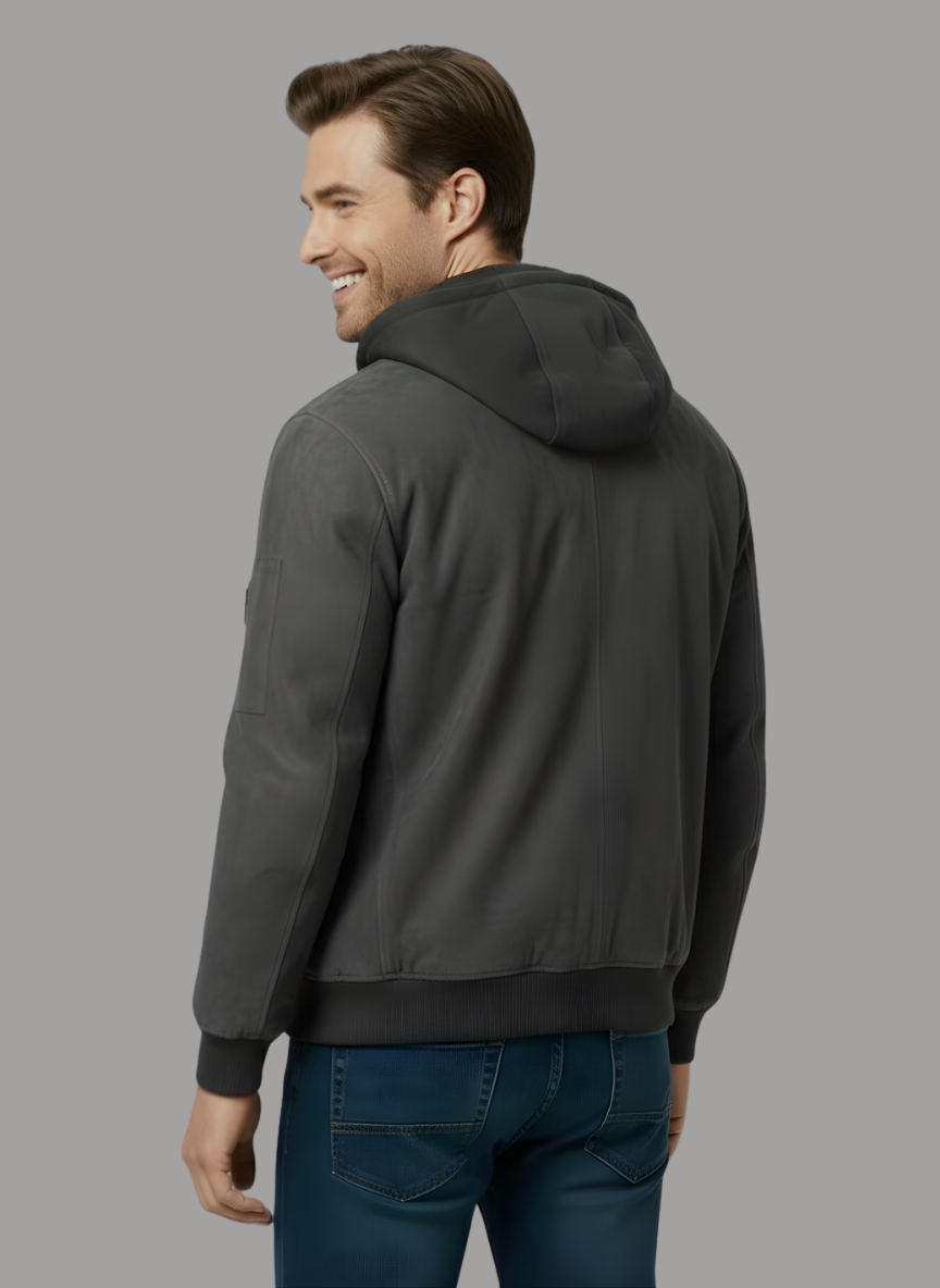 Mauricio Vintage Leather Jacket with Hood