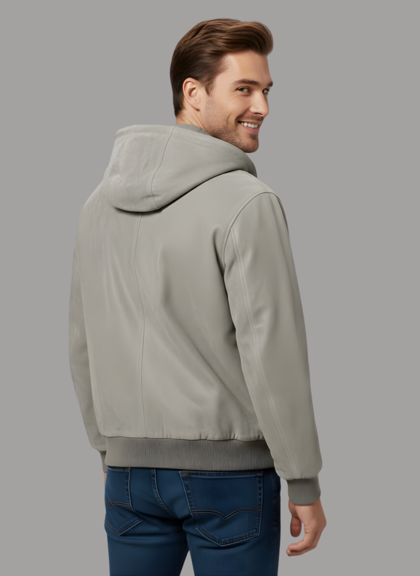 Mauricio Vintage Leather Jacket with Hood