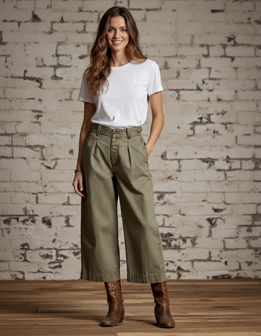 Margot Cotton Cropped Wide-Leg Pants