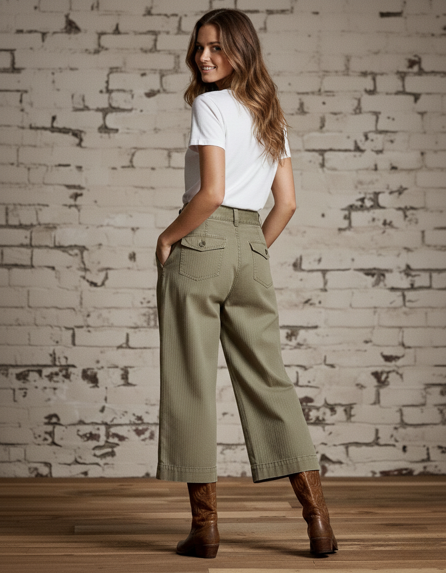 Margot Cotton Cropped Wide-Leg Pants