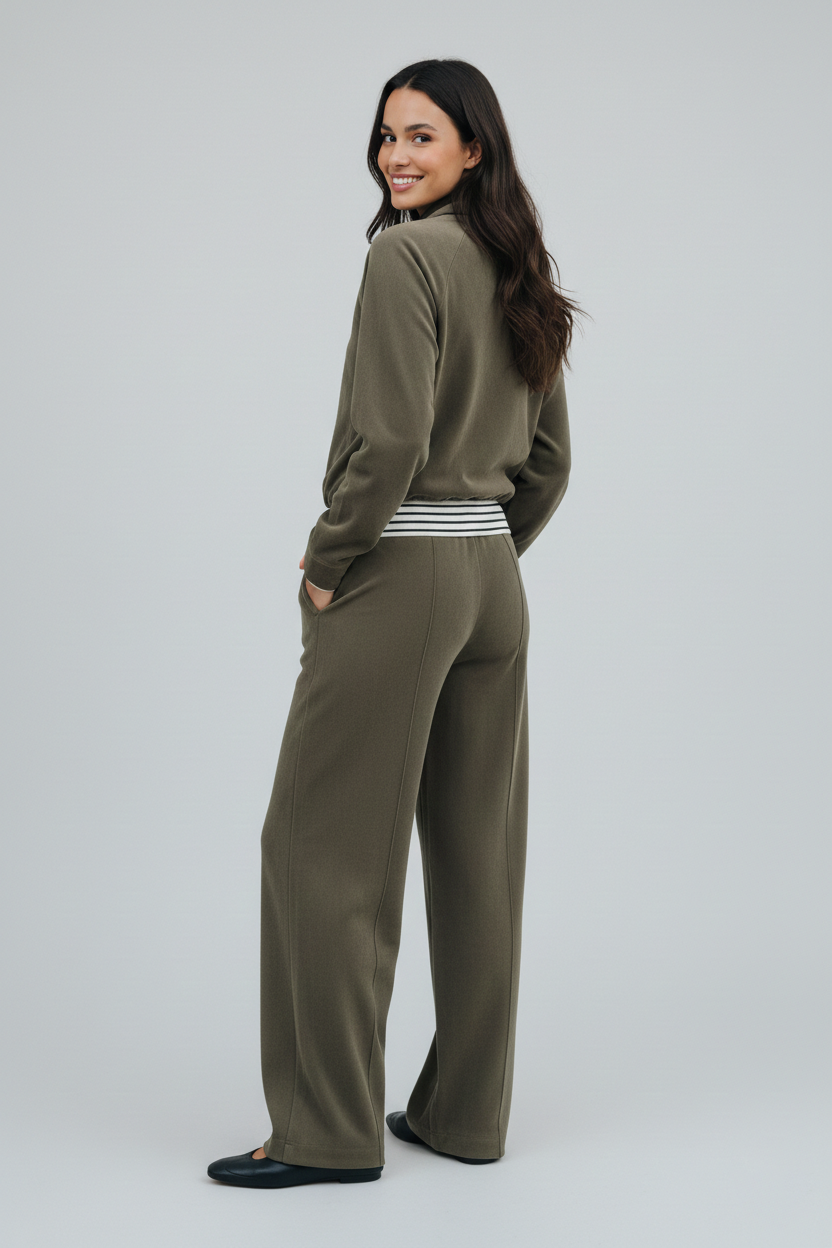 Marlowe High-waisted Pants with Adjustable Elastic Drawstring Waistband