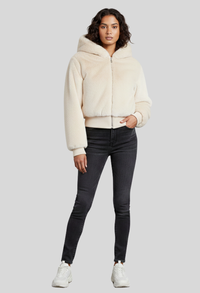Miami Front Zip Short Fur Jacket