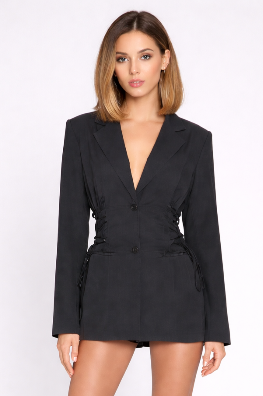 Nanao Back Lace-up Tie Blazer