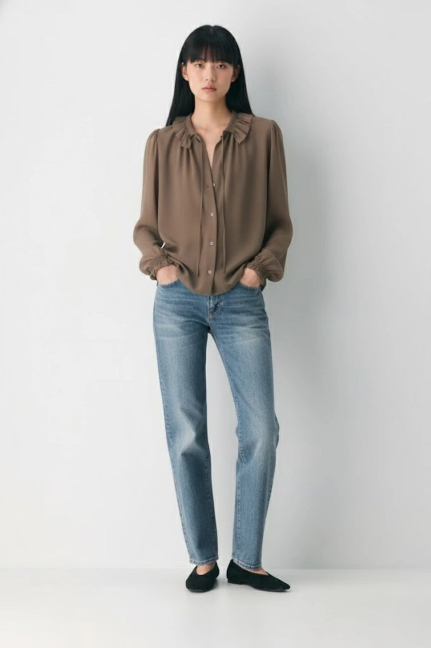 Nexa Chiffon Ruffle Collar Blouse