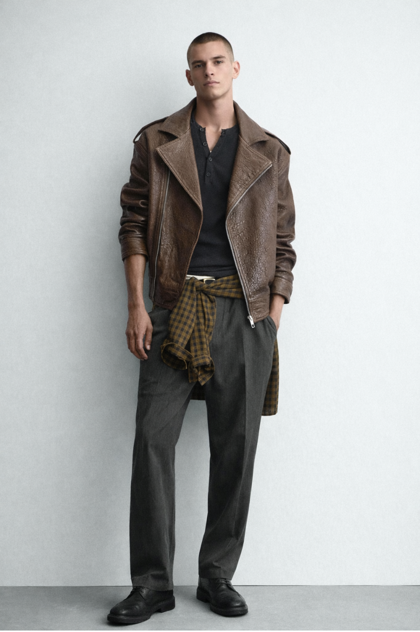 Odel Oversized Leather Biker Jacket