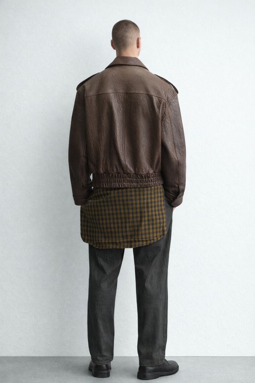 Odel Oversized Leather Biker Jacket