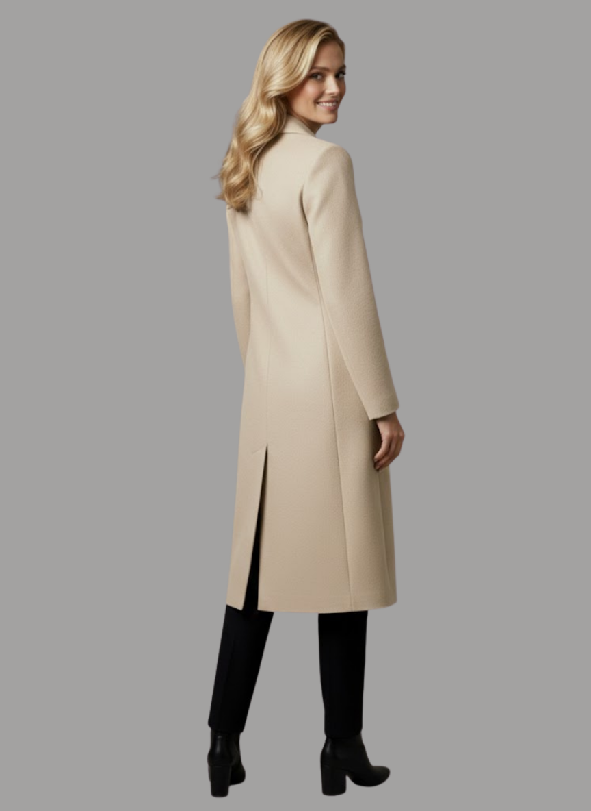Perth Long Coat with Flap Neck