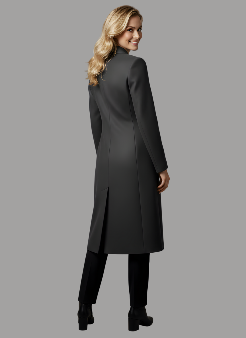 Perth Long Coat with Flap Neck