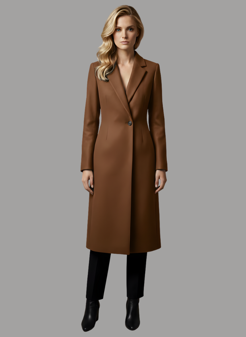 Perth Long Coat with Flap Neck