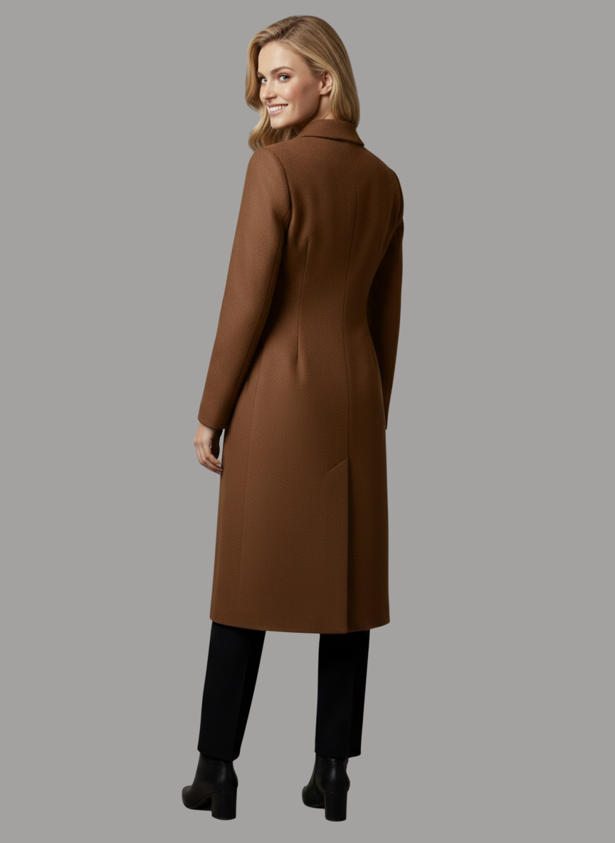 Perth Long Coat with Flap Neck