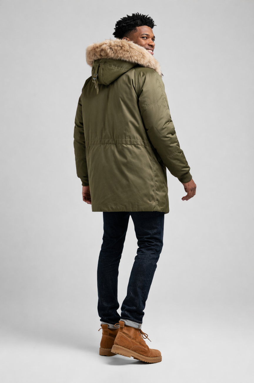 Renji Shearling-Trimmed Shell Down Jacket