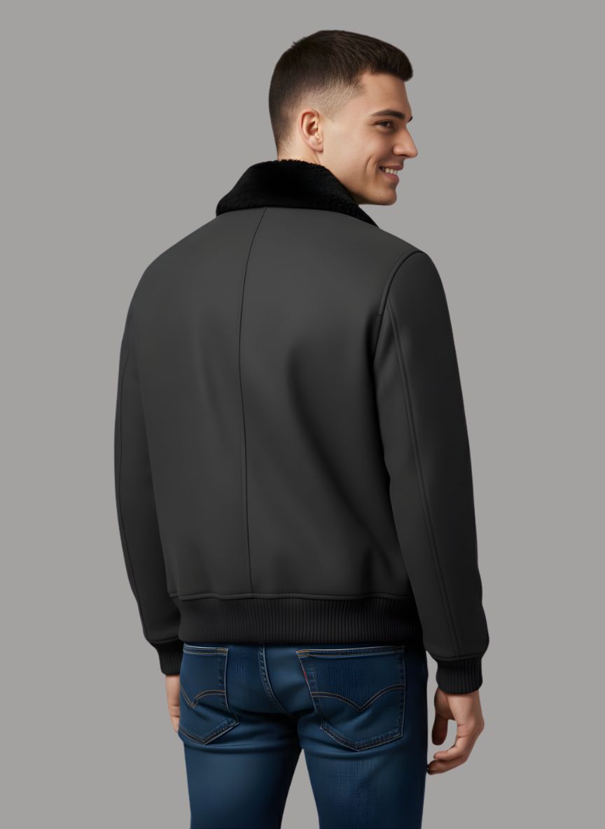 Ricardo Aviator Jacket with Shearling Collar