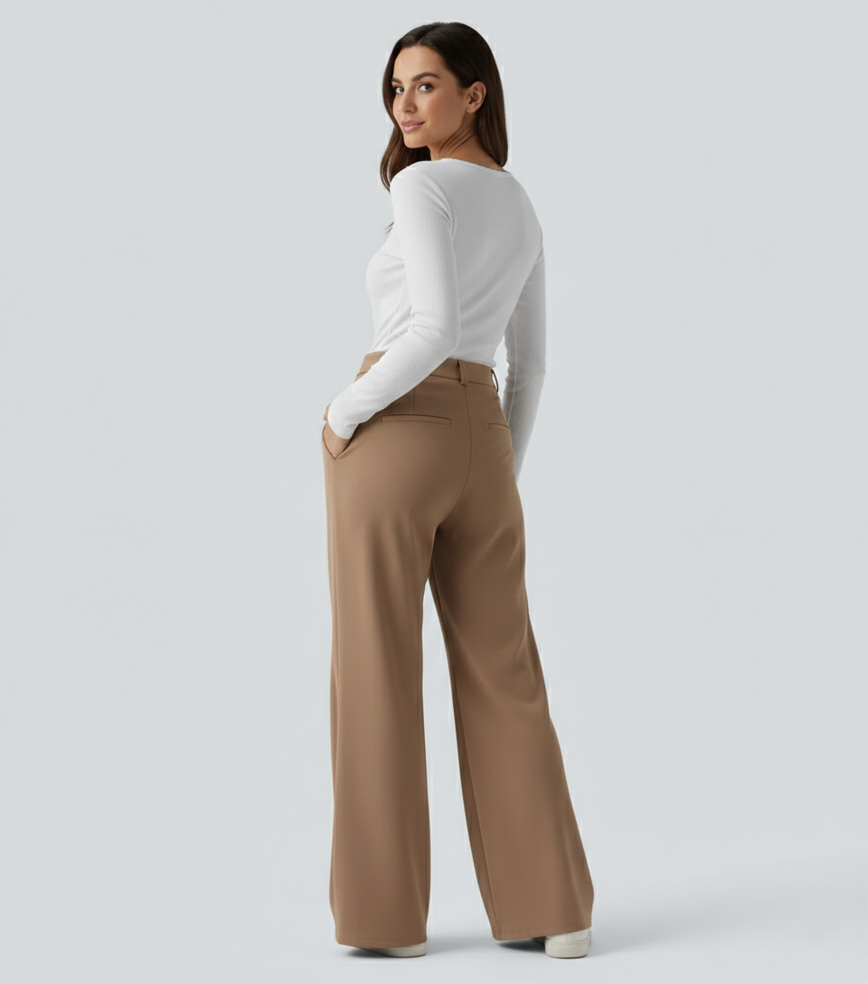 Rhodes Asymmetric High Waisted Flare Pants