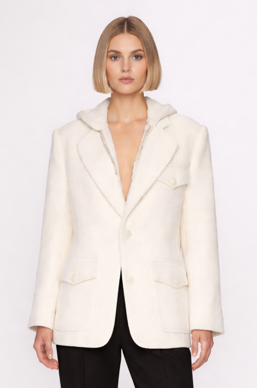 Robin Raised Chevron Pattern Blazer