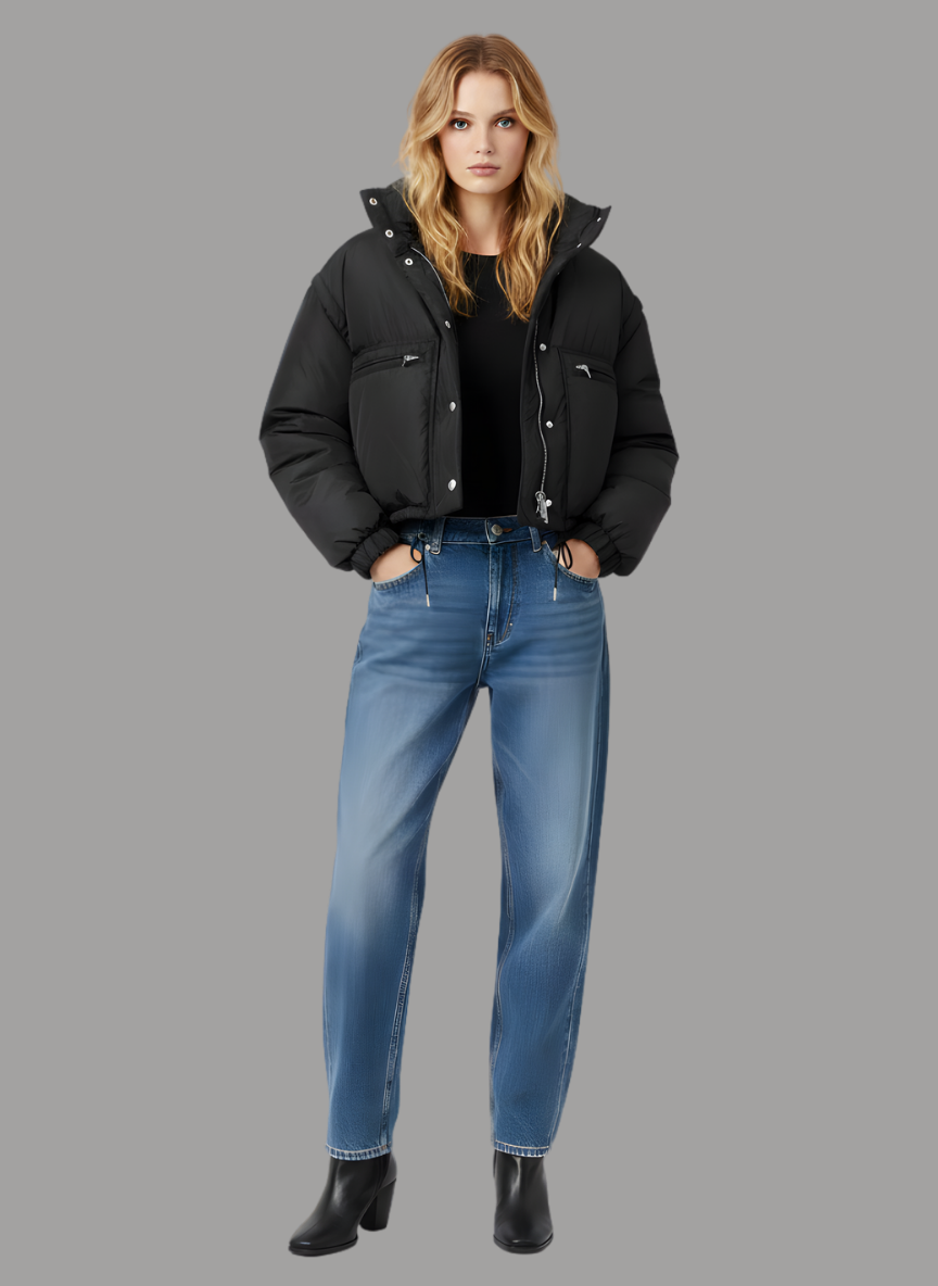 Samara Ring Collar Croped Jacket