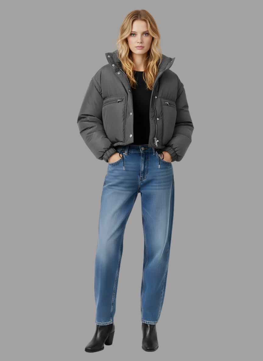 Samara Ring Collar Croped Jacket