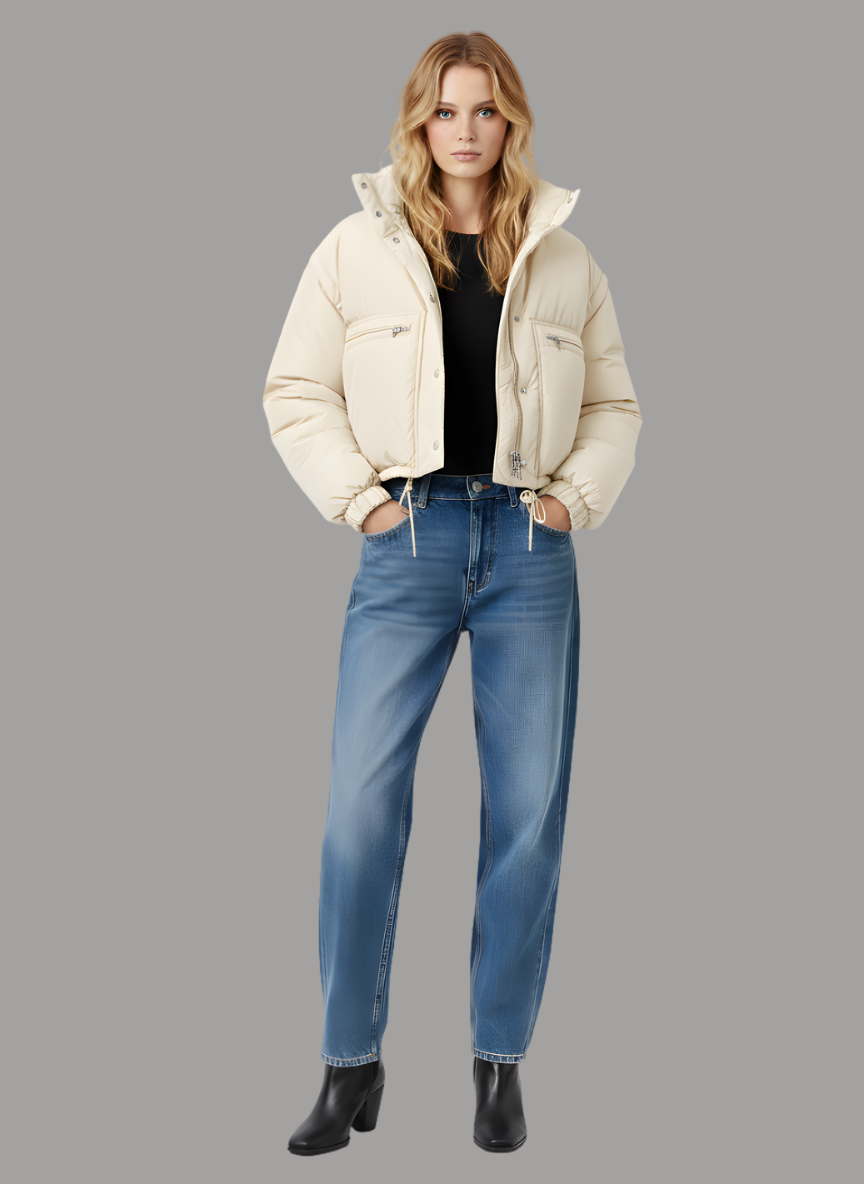 Samara Ring Collar Croped Jacket