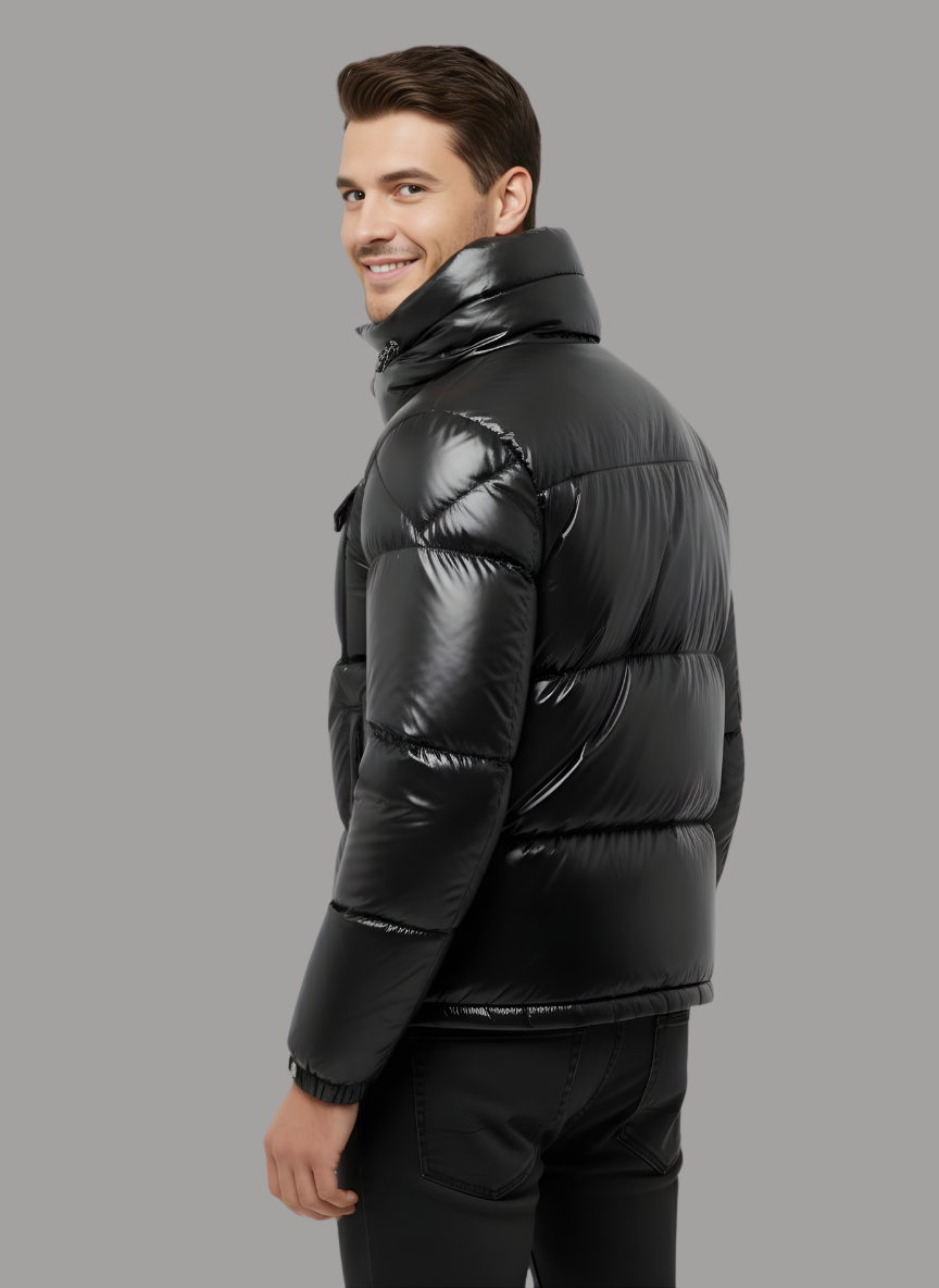 Stellan Glossy Funnel-Neck Jacket