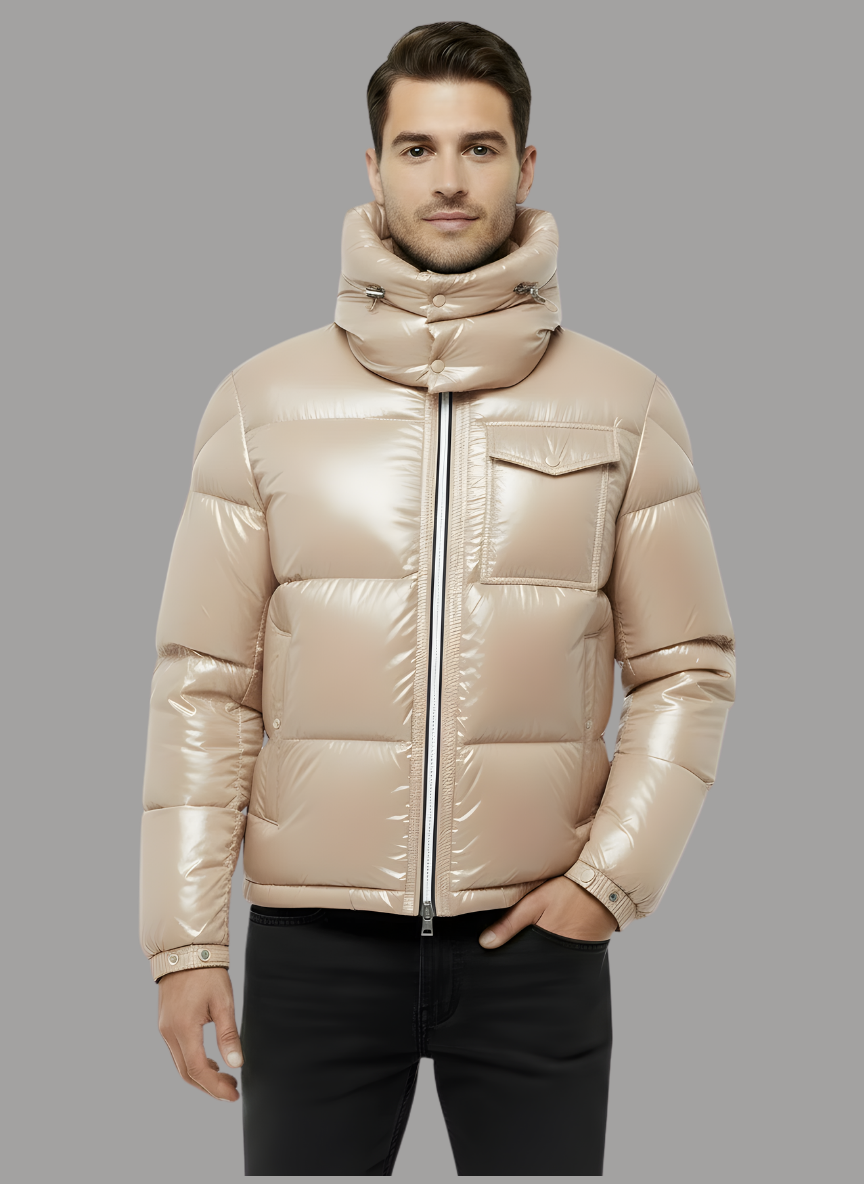 Stellan Glossy Funnel-Neck Jacket