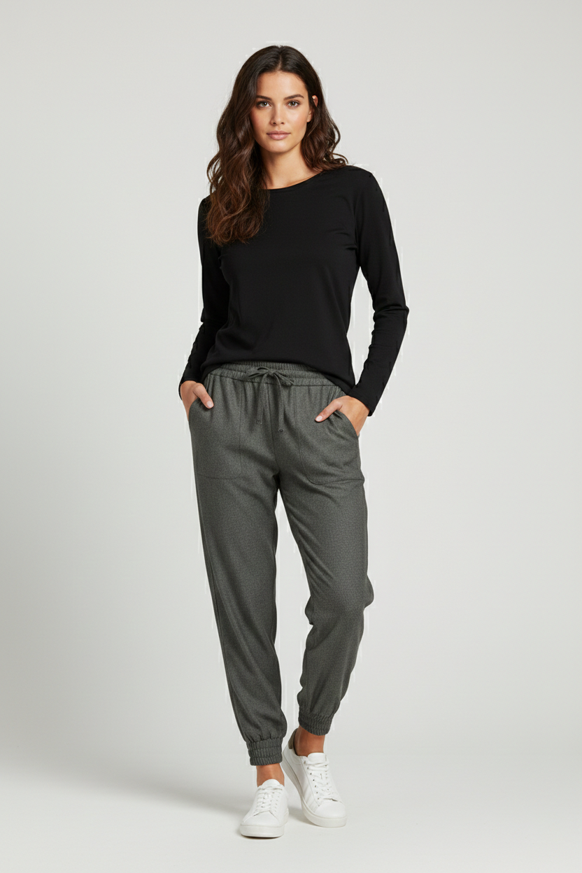 Sugar Mid-rise Pants with Adjustable Elastic Drawstring Waistband