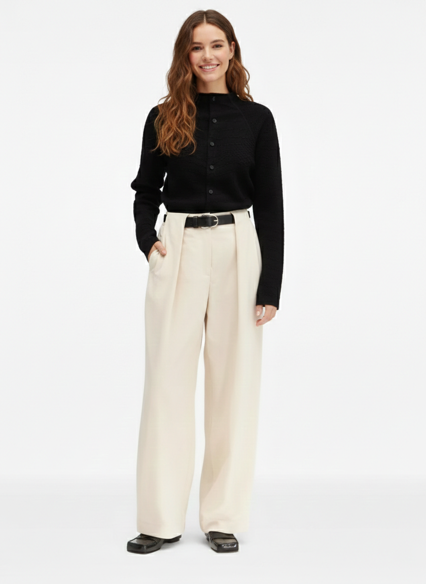 Saffron Sculptural Barrel Trouser
