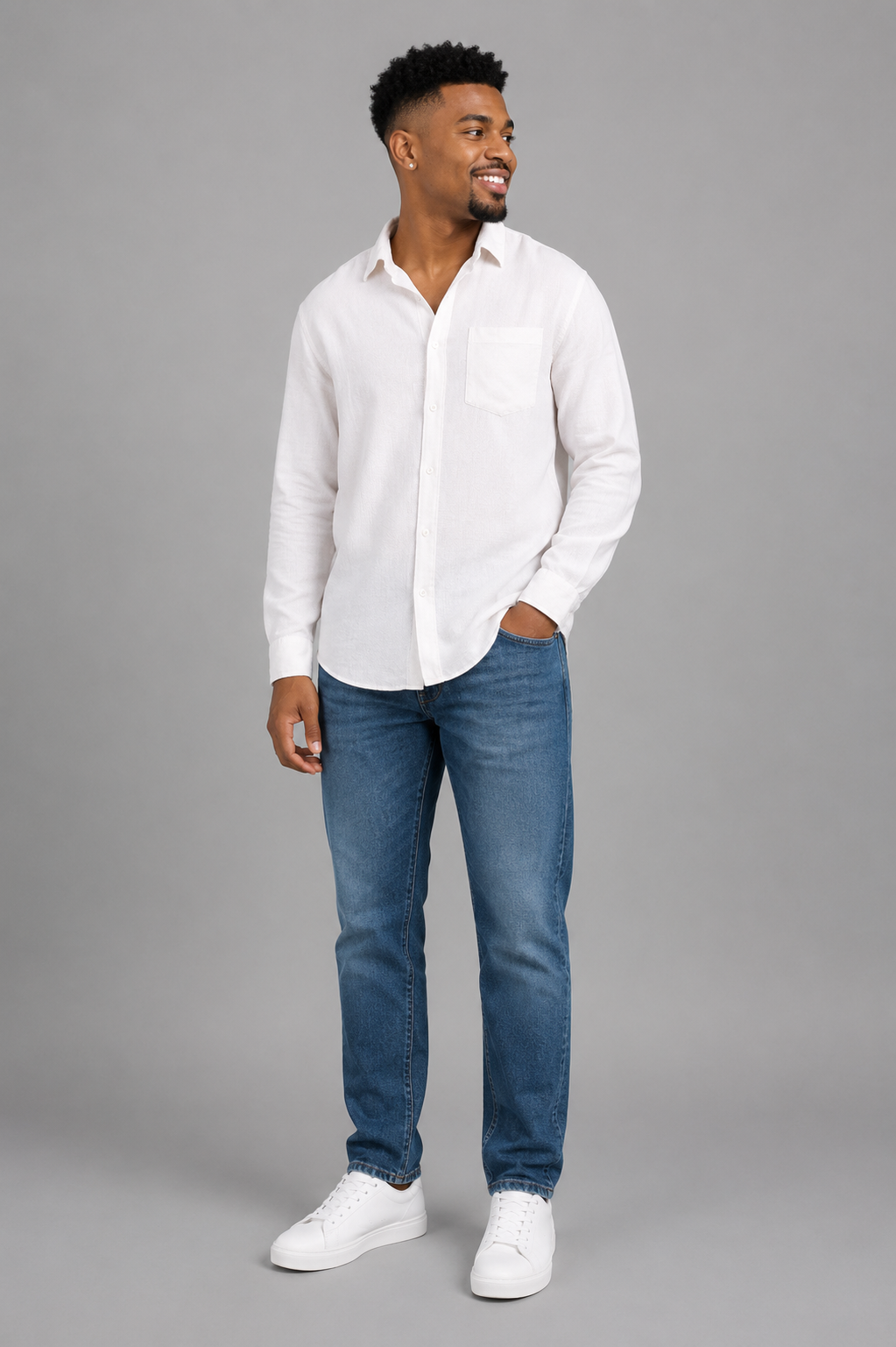 Salvador Linen Blend Button Down Shirt
