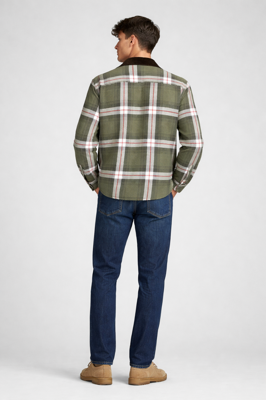 Toulouse Authentic Flannel Shirt with Corduroy Collar