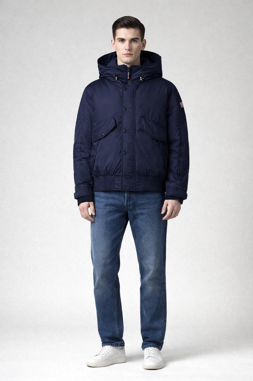 Vaar Breche Shearling-Trimmed Gabardine Hooded Down Jacket