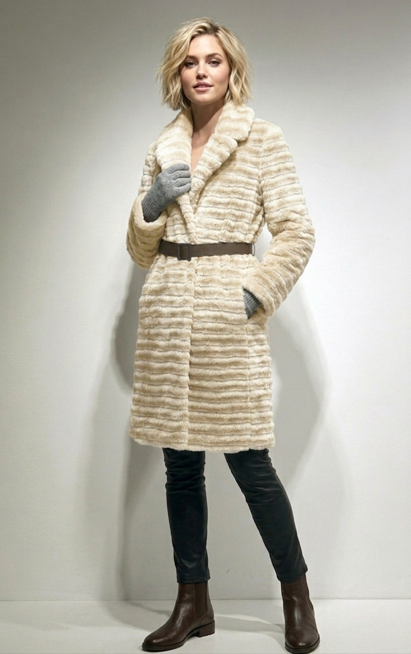 Valencia Longline Tiered Maxi Coat with Gloves