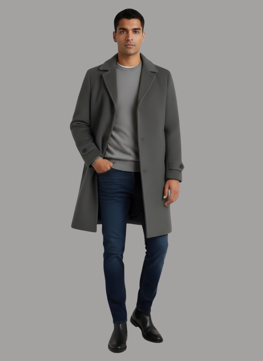 Valenor Single Breasted Overcoat