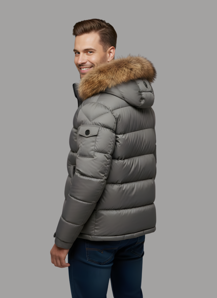 Vance Bubble Coat with Faux Fur Hood