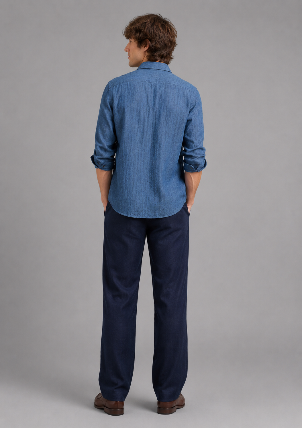 Valentino Standard-Fit Textured Linen-Cotton Shirt