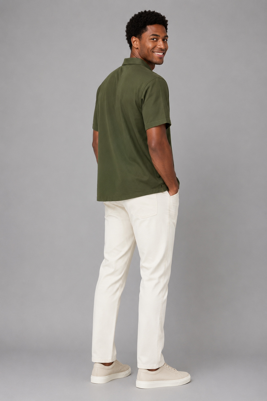 Westley Short Sleeve Knit Oxford Camp Collar Button Down