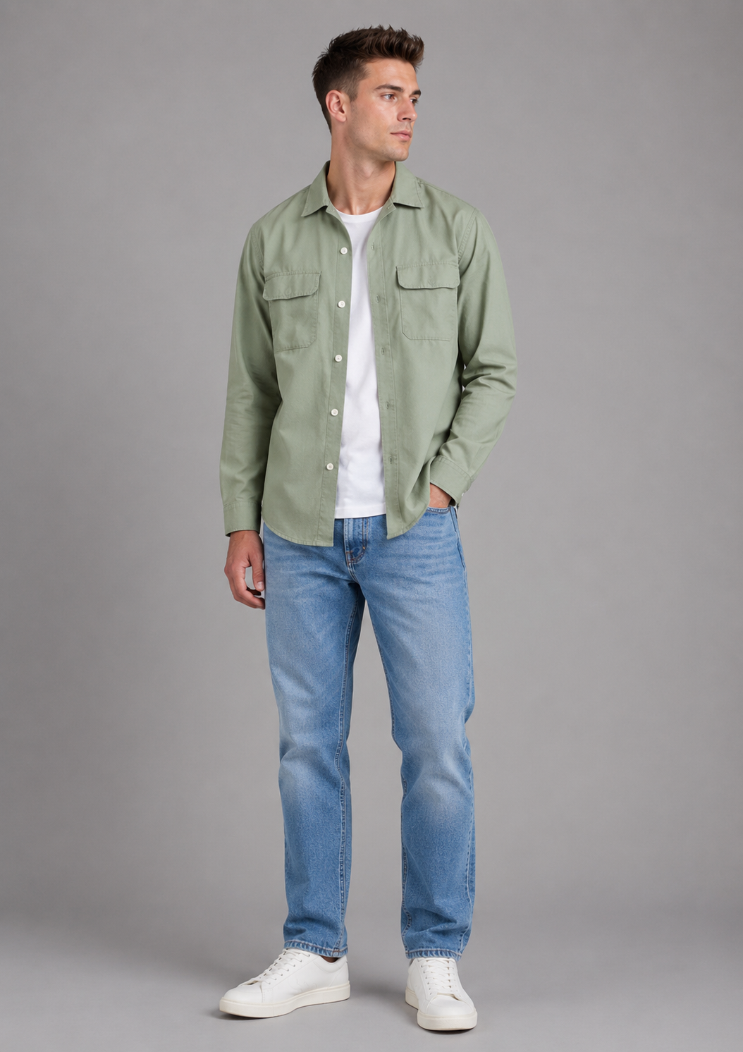 Yves The Long-Sleeve Camp Shirt in Archive Linen Blend
