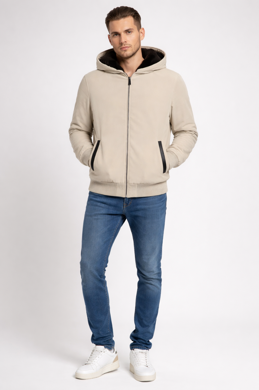 Zaemon Shearling Lined Bomber Jacket